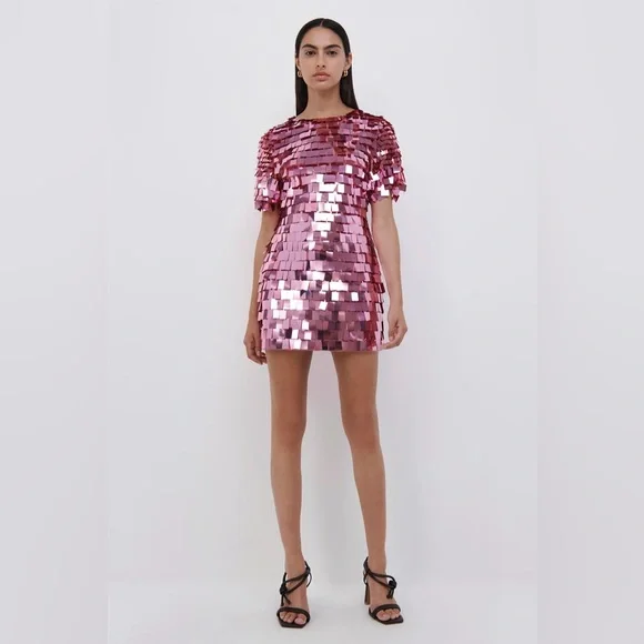 open lace back dress Alayna Sequin Mini Dress – SIMKHAI